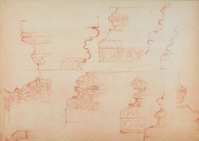 Studio per varie basi di colonne, disegno di Michelangelo da Michelangelo Buonarroti